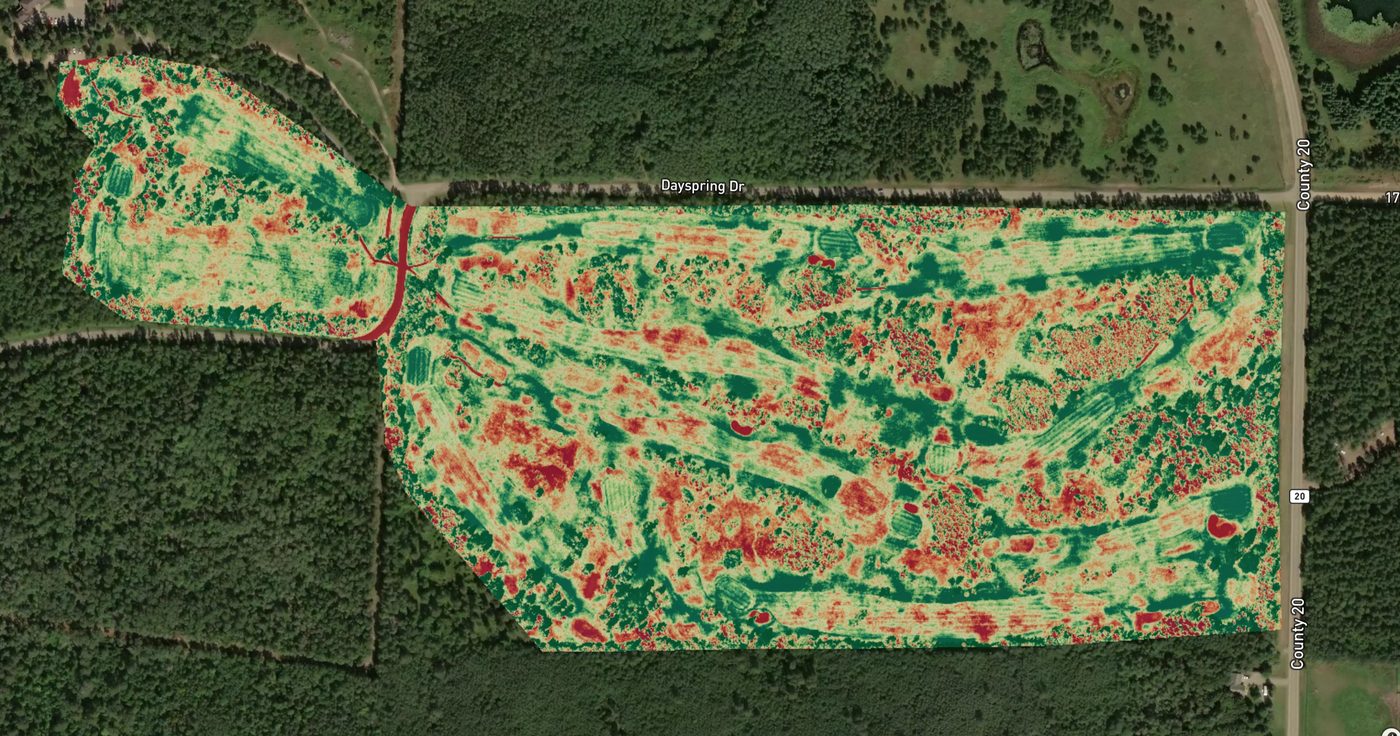 Multispectral NDVI golf course turf health